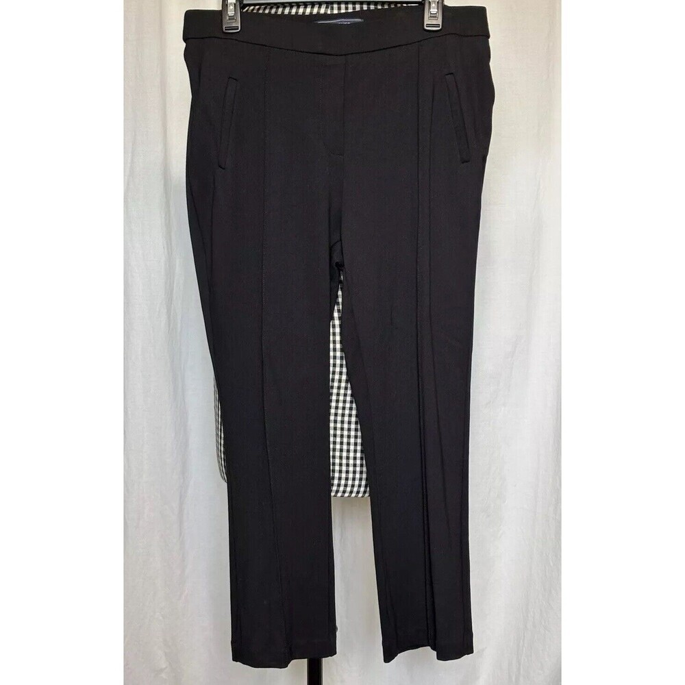 J&L ATELIER Womens Size Large Black pull on pants stretch waistband Cropped